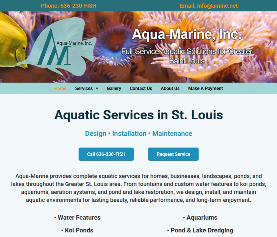 Aqua-Marine, Inc. website preview